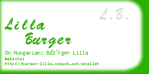 lilla burger business card